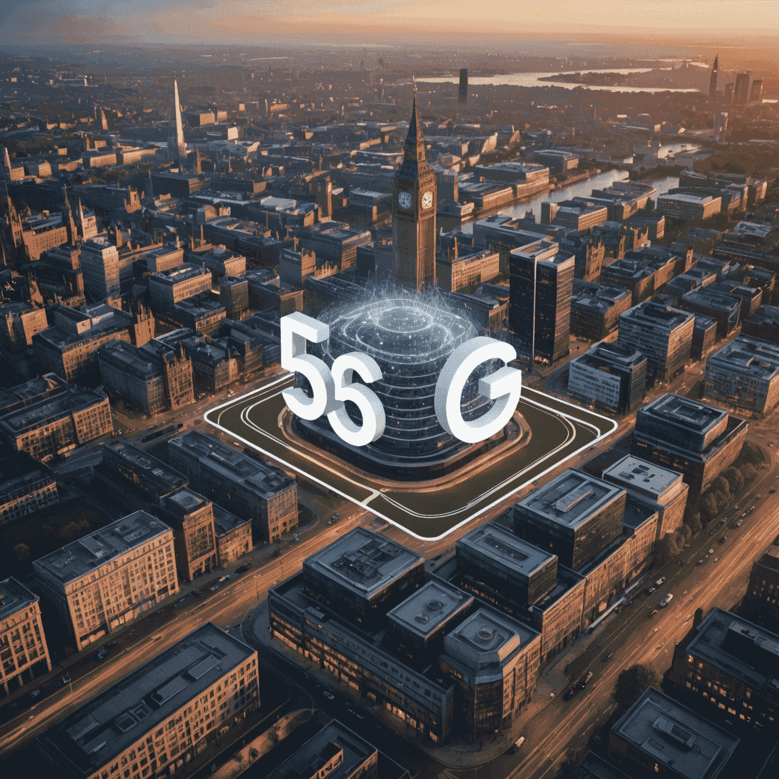 A visual representation of the 5G network infrastructure in the UK, showcasing the advanced technology and connectivity that will revolutionize communication and data transfer across the country.